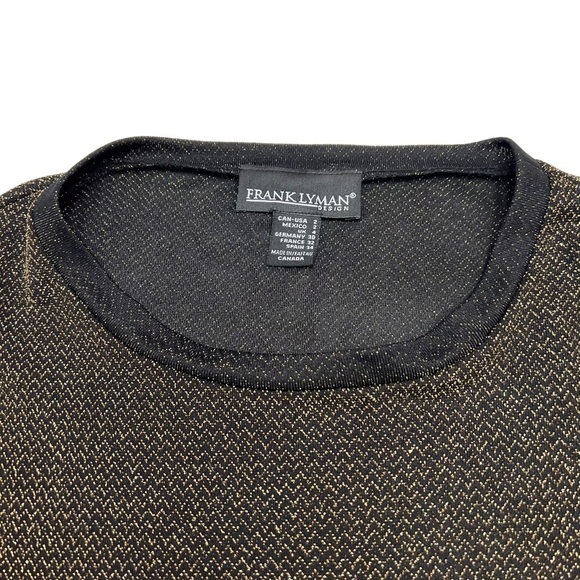 Frank Lyman Gold Metallic Batwing Top Zipper Cuffs Size S/M - Picture 11 of 11